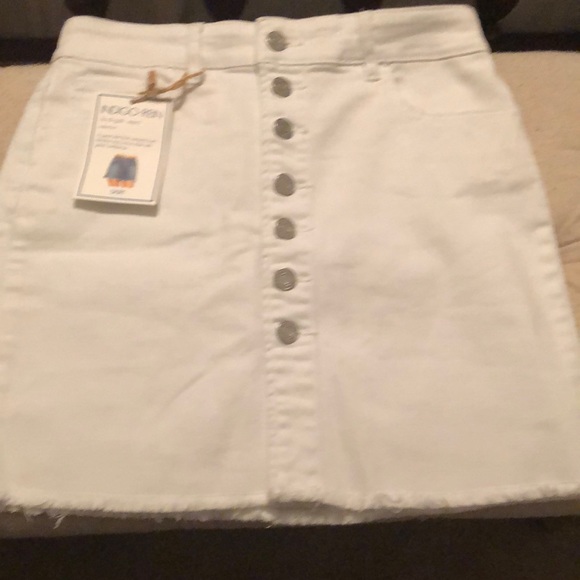 Indigo Rein Dresses & Skirts - White Jean skirt!